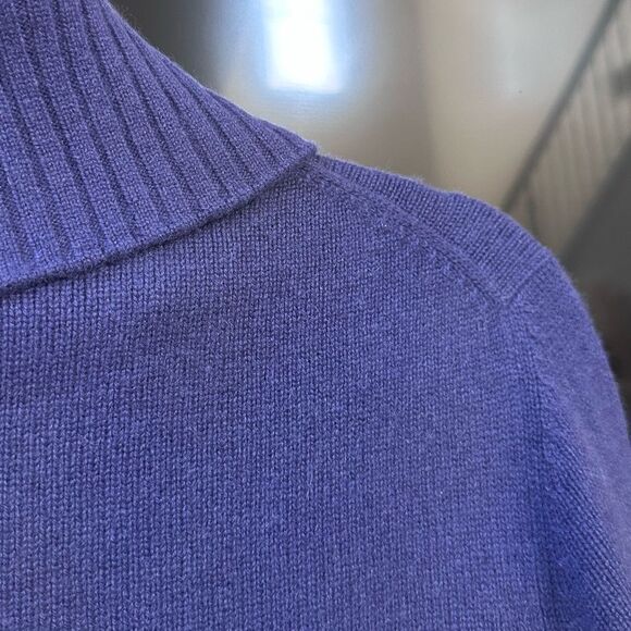 Charter Club 2-PLY Luxury 100% Cashmere Purple Sweater Pullover Turtleneck - Picture 8 of 8